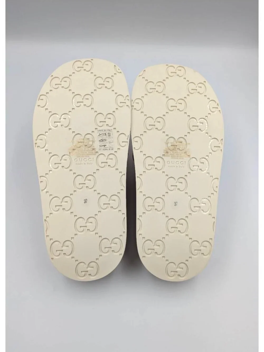 Gucci Monogram GG Calfskin Angelina Platform Sandals Light Pink EU37 816798